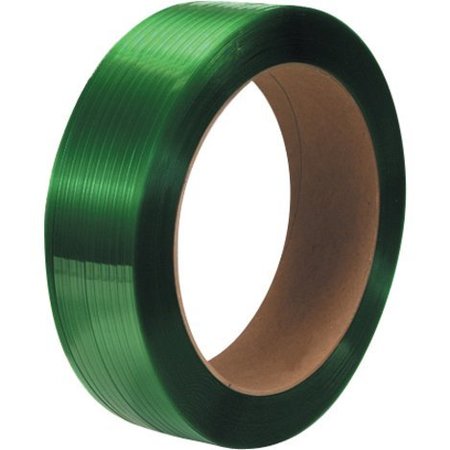 PARTNERS BRAND Polyester Strapping, Smooth, 16" x 6" Core, 5/8" x 4200', Green, 1/Coil PS5835G
